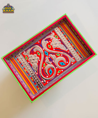 Red Blue Truck Art Thaila Tray