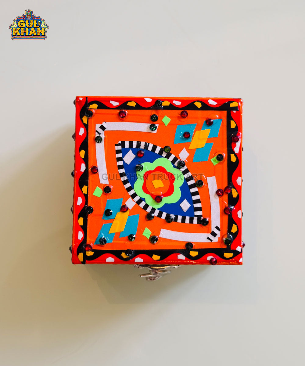 Orange Multicolor Truck Art Jewellery Box
