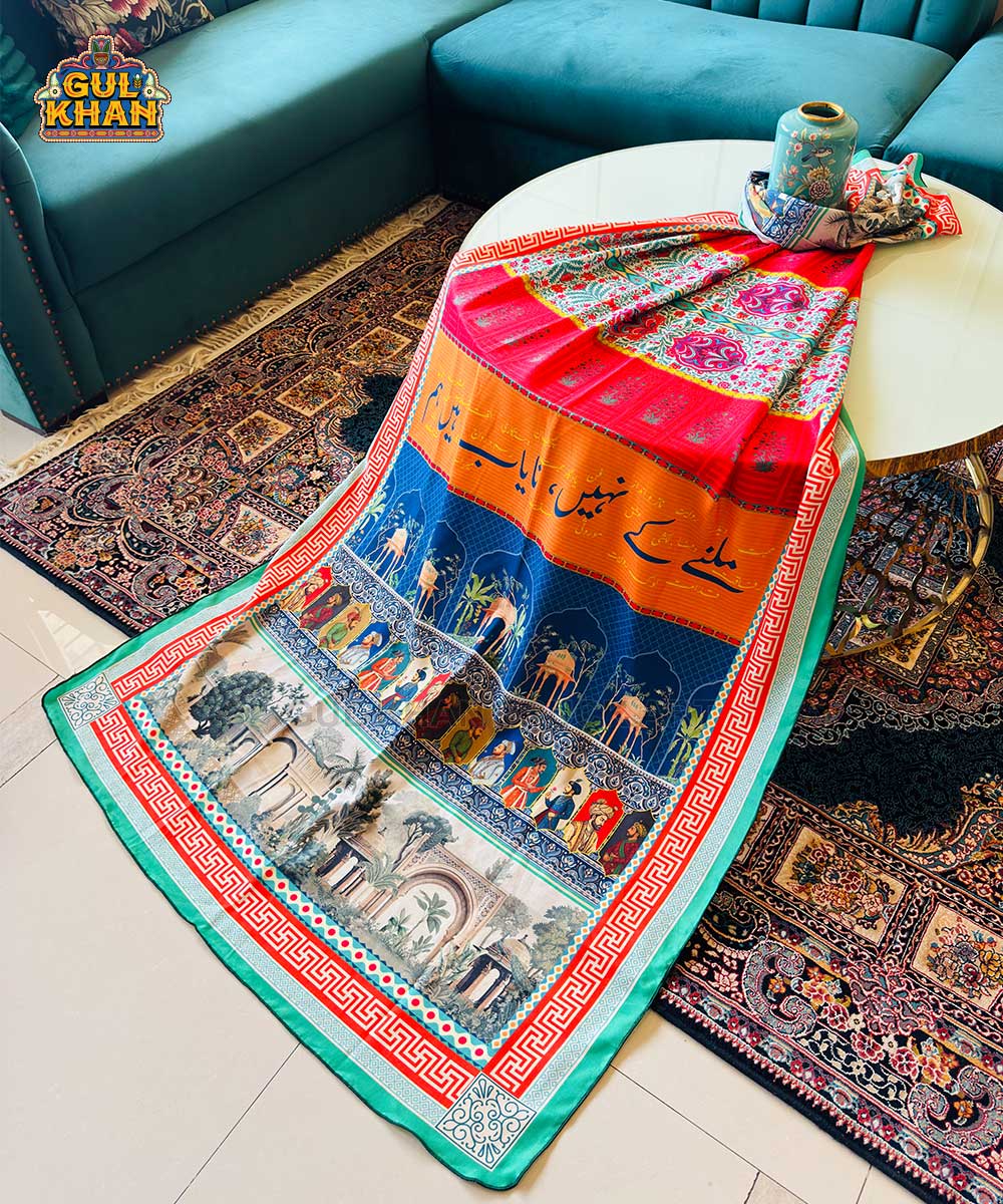 Mughal Artisan Inspired Printed Shawl 01 - Gul Khan Truck Art
