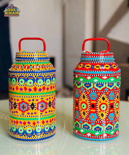 Multicolor Truck Art Oil Container