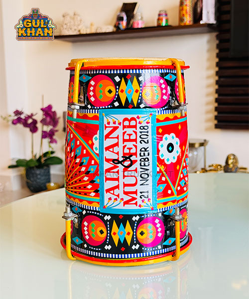 Customized Dhol (Chamakpatti Handmade) - Gul Khan Truck Art