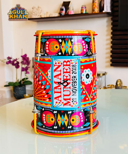 Customized Dhol (Chamakpatti Handmade) - Gul Khan Truck Art