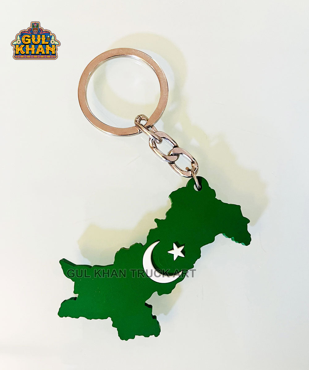 Pakistan Map Premium Rubber Key Chain
