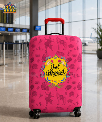 Just Married Art Trolley Bag Cover ( Customizable )