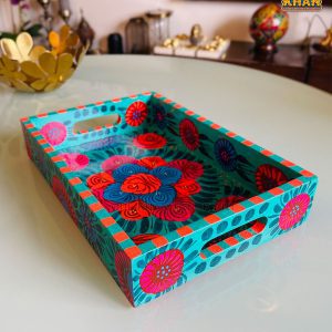 Tray Wooden Hand Painted (Mini) 7918 - Gul Khan Truck Art