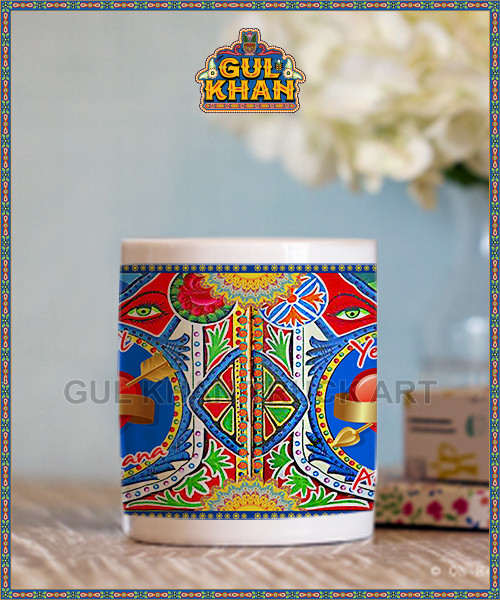 Printed Ceramic Mug 1129 - Gul Khan Truck Art