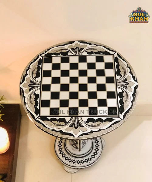 Coffee Table (Gray Scale Chess Pattern) 105