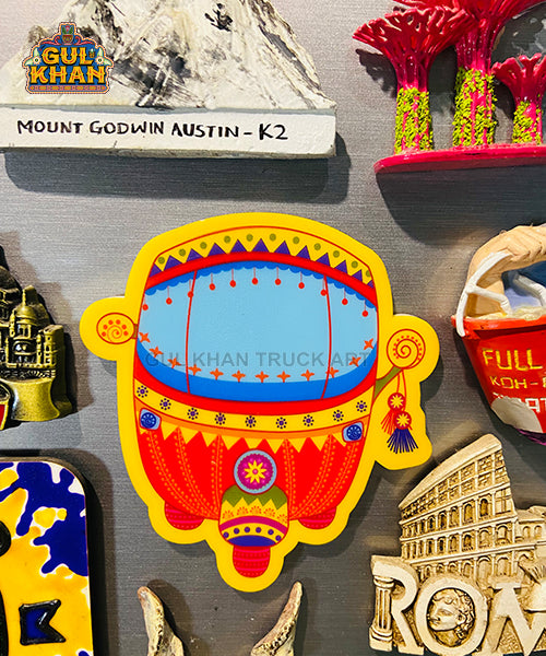 Yellow Rickshaw Acrylic Fridge Magnet