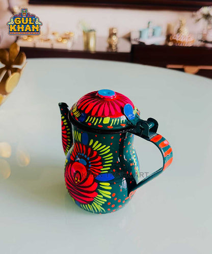 Green & Pink Motif Chainak ( Customizable ) - Gul Khan Truck Art