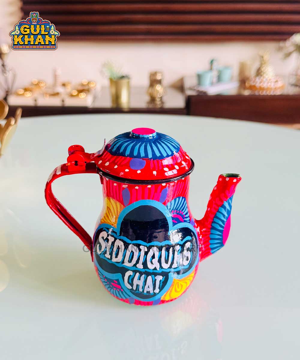 Yellow & Blue Floral Chainak ( Customizable ) - Gul Khan Truck Art