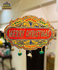 Yellow & Red Merry Christmas Truck Art Wall Hanging - Gul Khan Truck Art