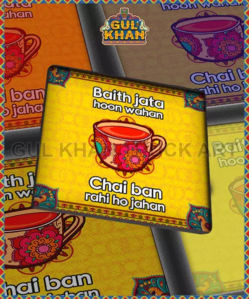 Baith Jata Hoon waha Chai Ban Rahi Hu Jahan Printed Coaster Design