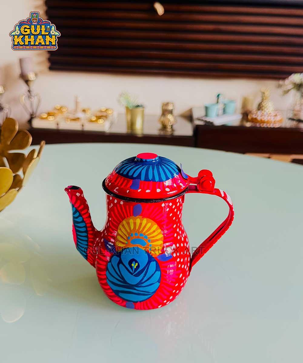 Yellow & Blue Floral Chainak ( Customizable ) - Gul Khan Truck Art
