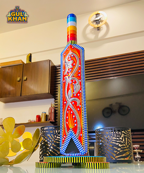 Handmade Customized Cricket Bat Red & Blue