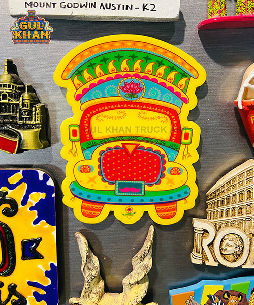 Yellow Truck Acrylic Fridge Magnet