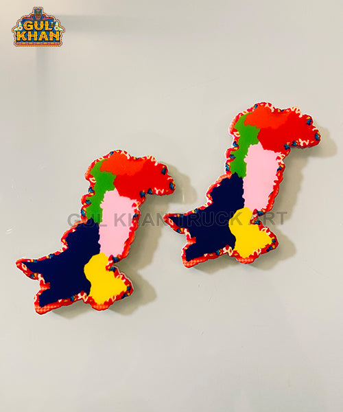 Pakistan Coloours Map Acrylic Fridge Magnet