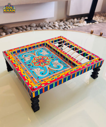 Blue Truck Art Charpai Serving Tray