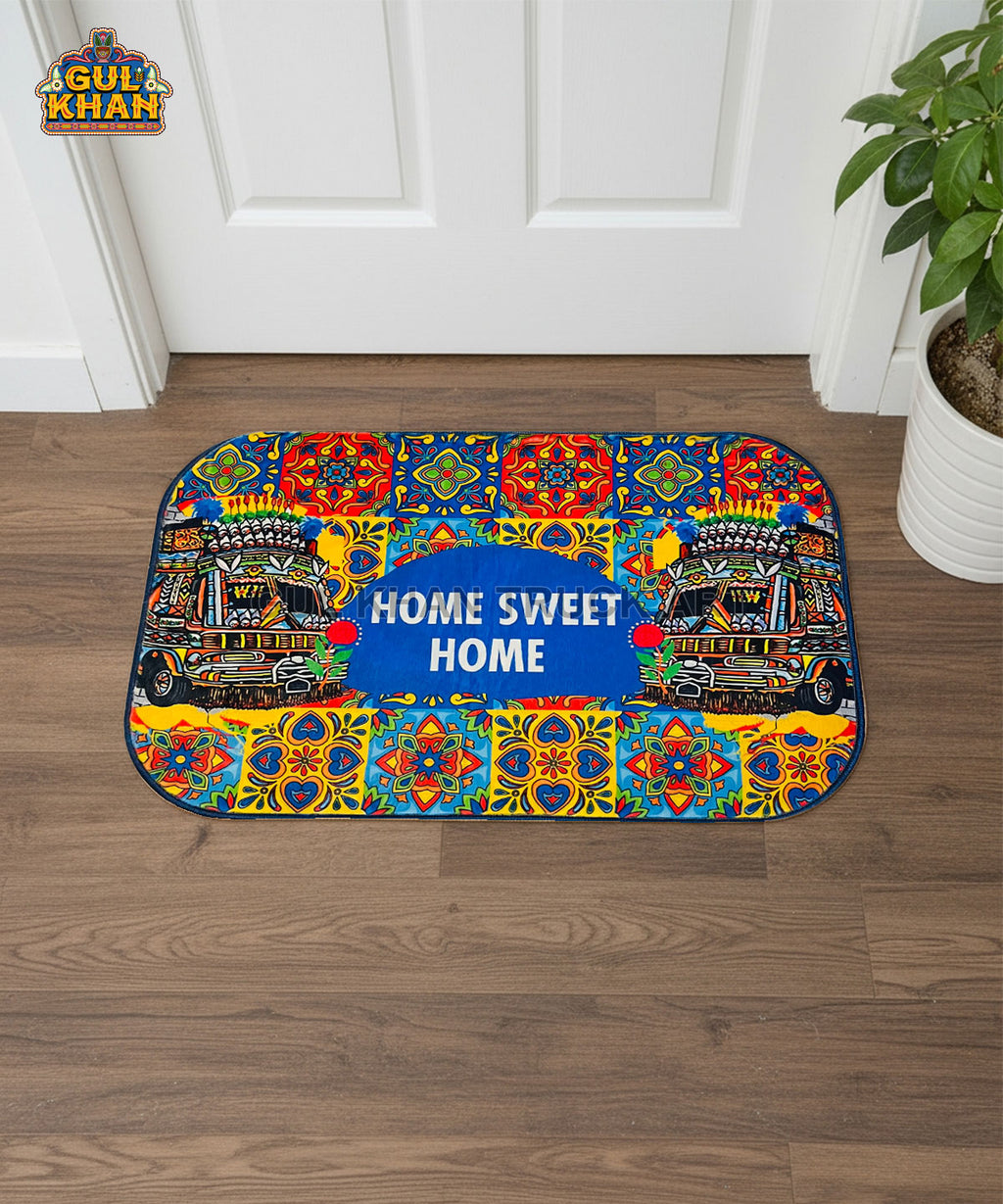 W11 Printed Truck Art Floor Mat - Gul Khan Truck Art