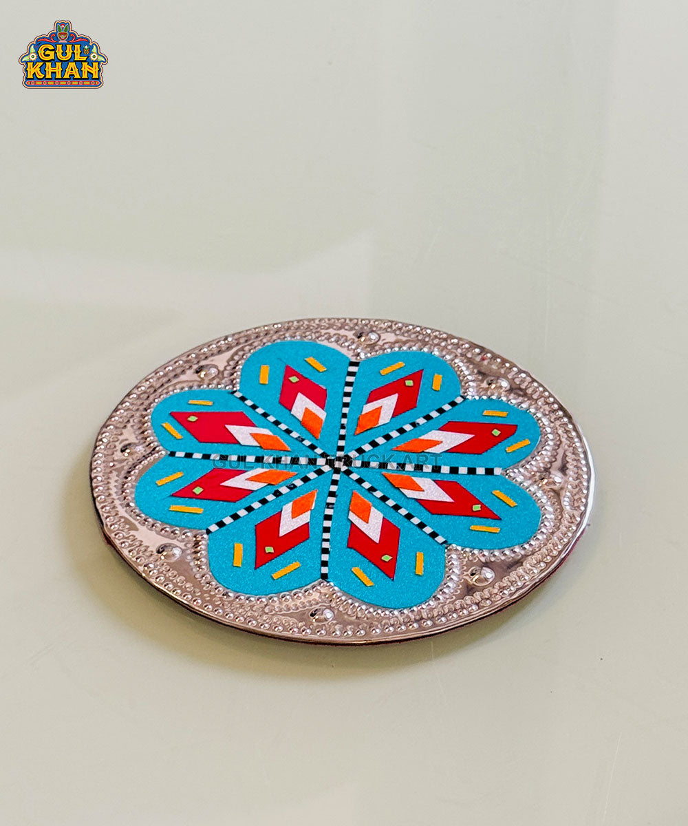 Blue Floral Truck Art  Chamakpatti Coaster