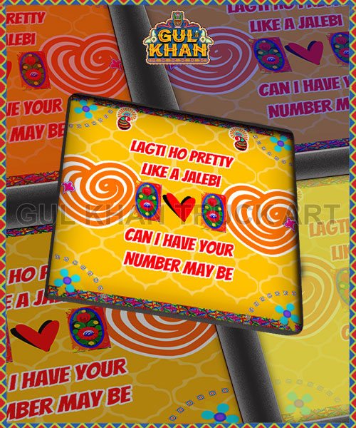 Red Rose & LIon Printed Coaster Design - Gul Khan Truck Art