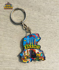 Karachi Blue Key Chain (Dual Side Print) 127 - Gul Khan Truck Art