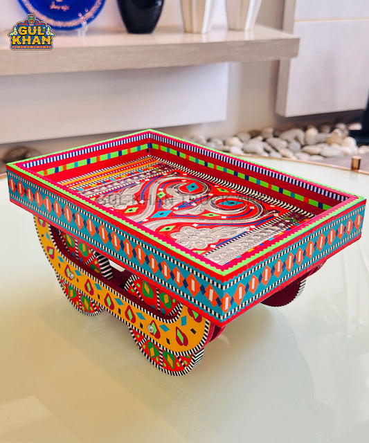 Red Blue Truck Art Thaila Tray