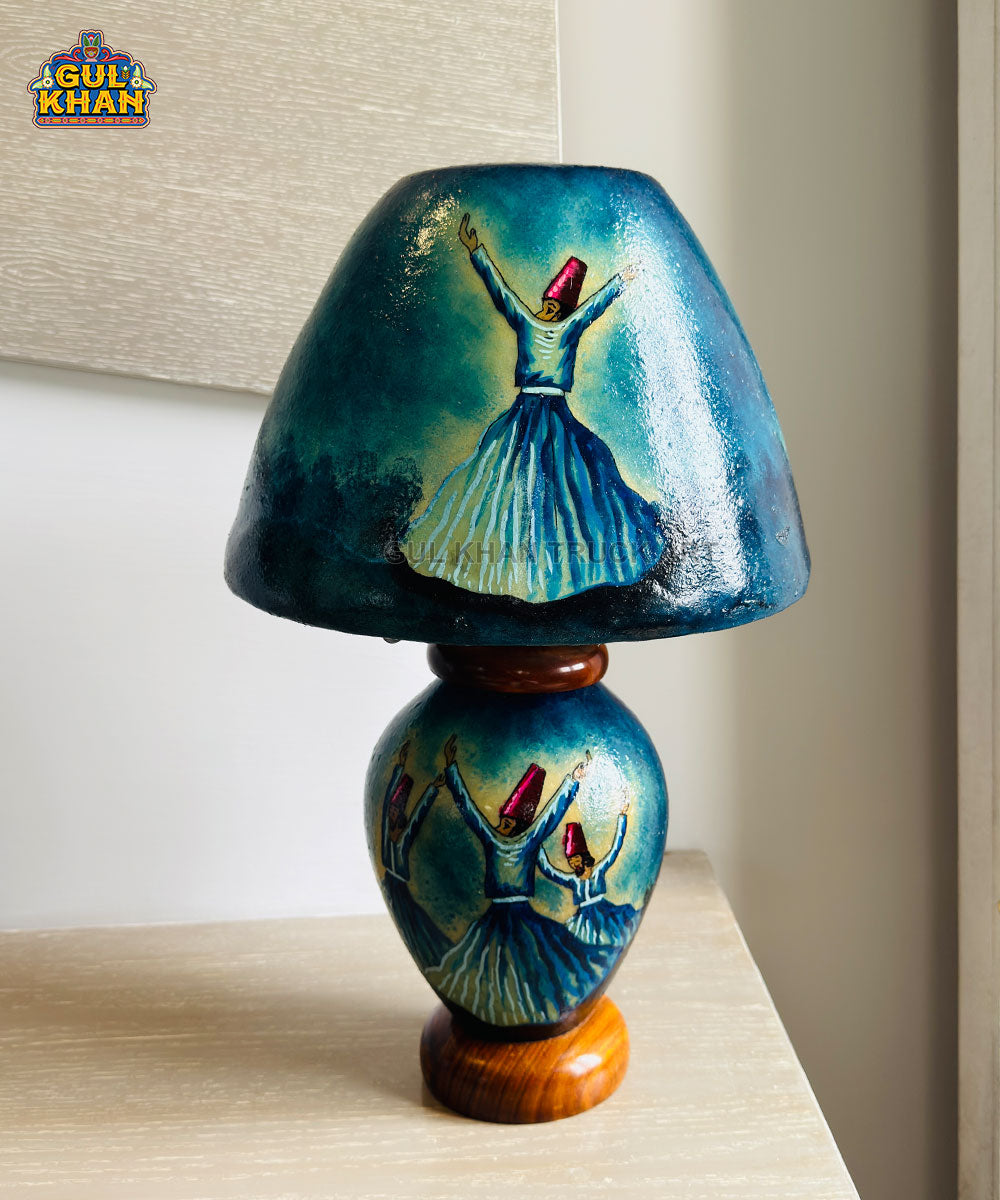 Blue Dervish Camel Skin Table Lamp