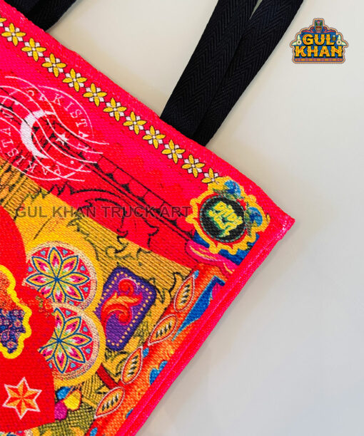 Red Pakistan Map Truck Art Tote Bag