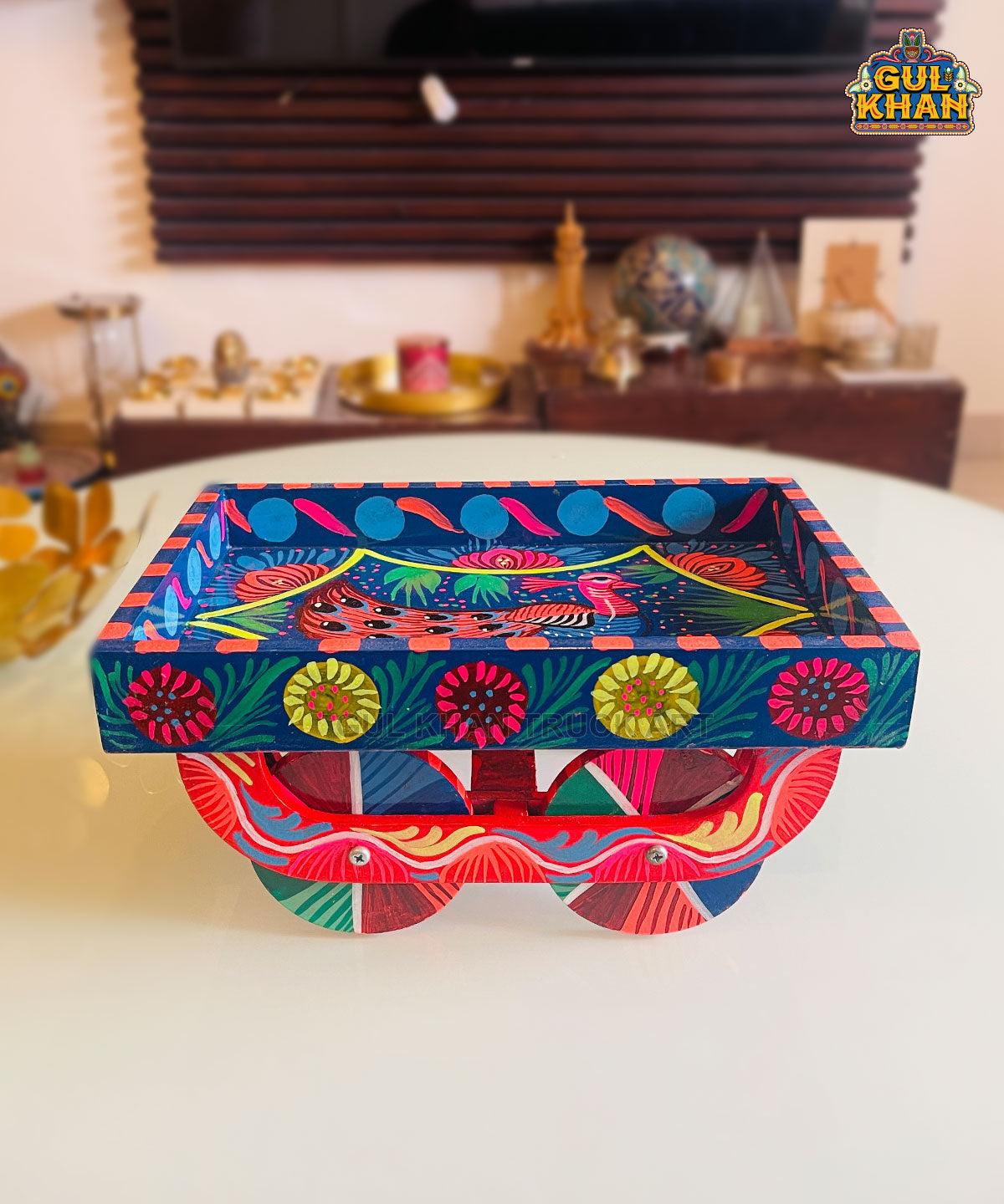 Tray with moving Wheels 014 - Gul Khan Truck Art