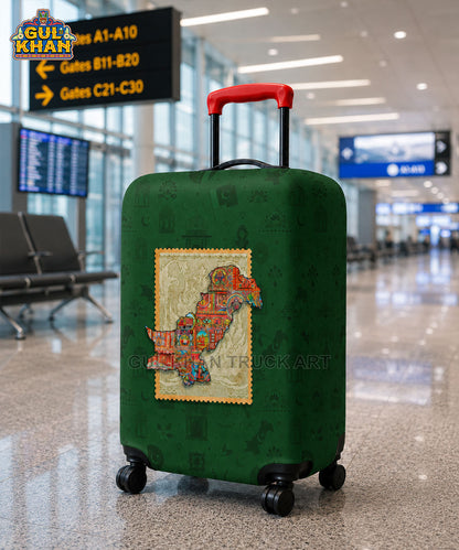 Pakistan Map Truck Art Trolley Bag Cover ( Customizable )