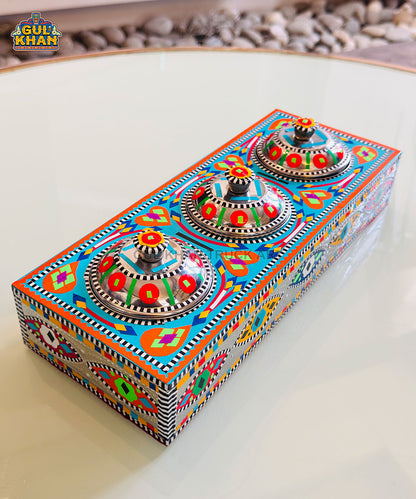 Blue & Red Truck Art Three Partition Tray (01)