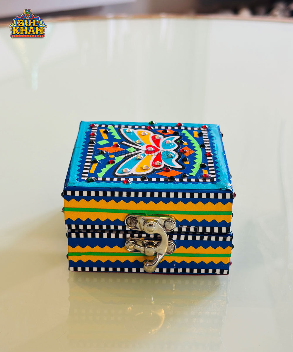 Traditional Blue Truck Art Jewellery Box