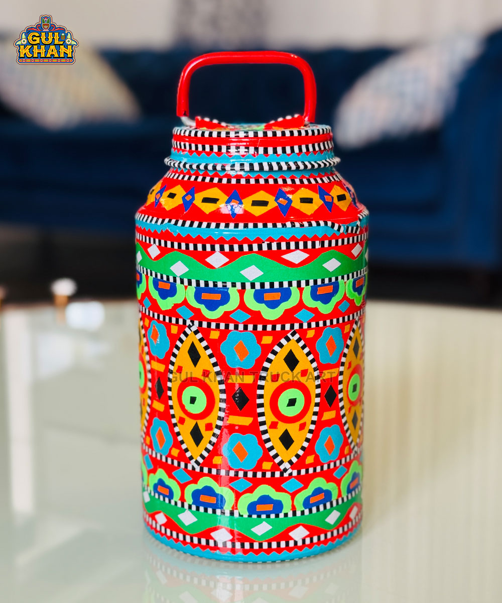 Multicolor Truck Art Oil Container