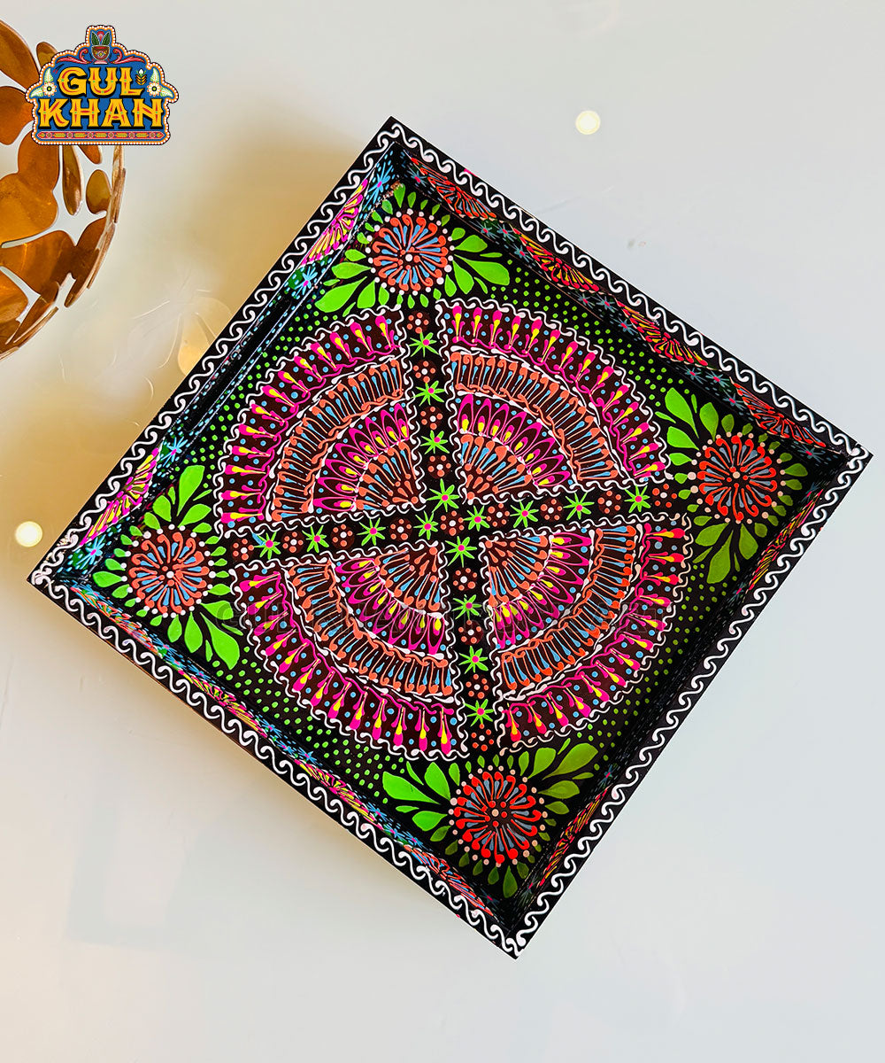 Black Triangular Cone Truck Art Tray (Handpainted)