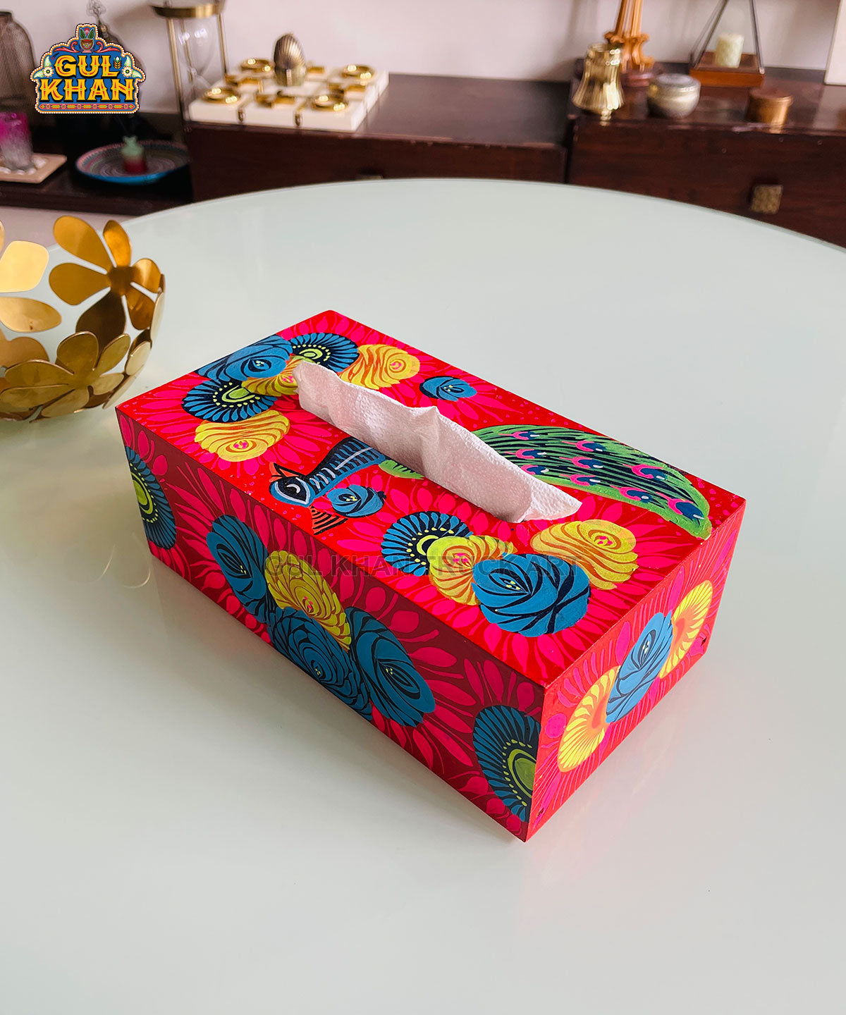 Handpainted Tissue Box Design 11157