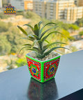 Indoor Flower Pot Design 02 (Chamakpatti Handmade) - Gul Khan Truck Art
