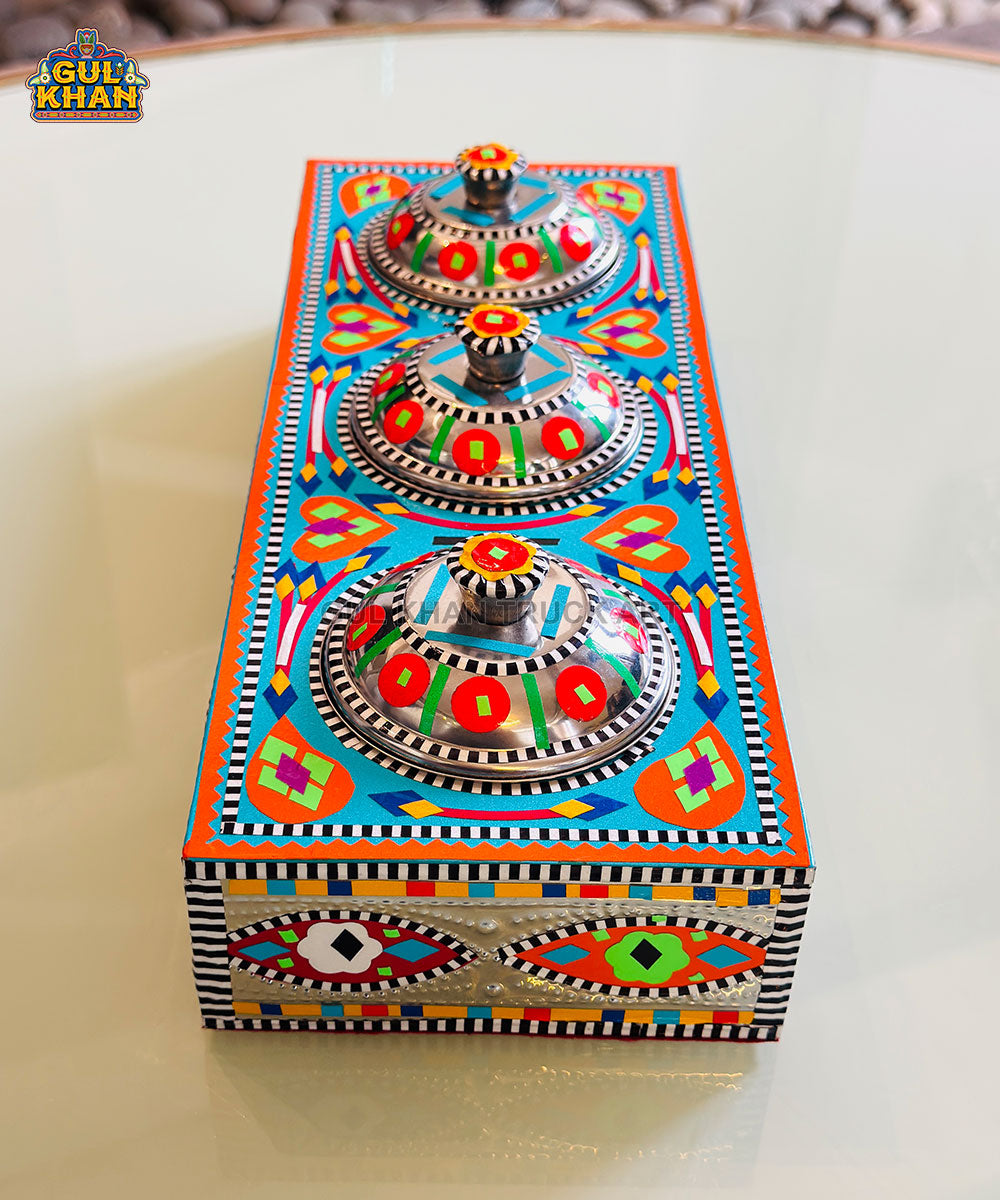 Blue & Red Truck Art Three Partition Tray (01)
