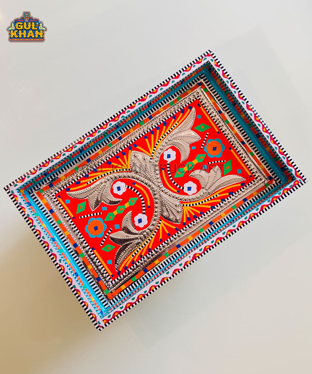 Traditional Red Truck Art Thaila Tray