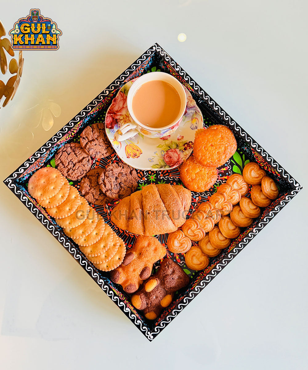 Black Triangular Cone Truck Art Tray (Handpainted)