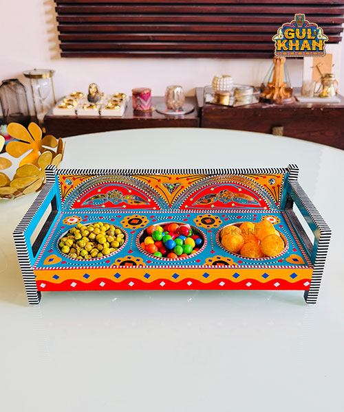 Blue & Yellow Sofa Partition Tray