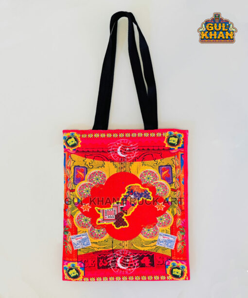 Red Pakistan Map Truck Art Tote Bag