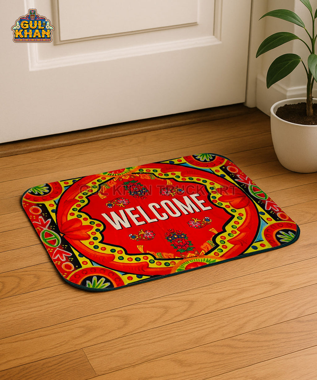 Wellcome Printed Truck Art Floor Mat - Gul Khan Truck Art