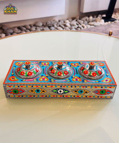 Blue & Red Truck Art Three Partition Tray (01)