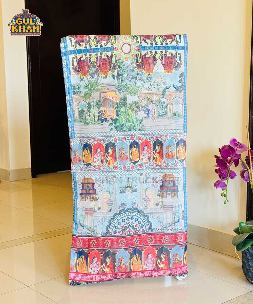 Mughal Artisan Inspired Printed Stole - Gul Khan Truck Art