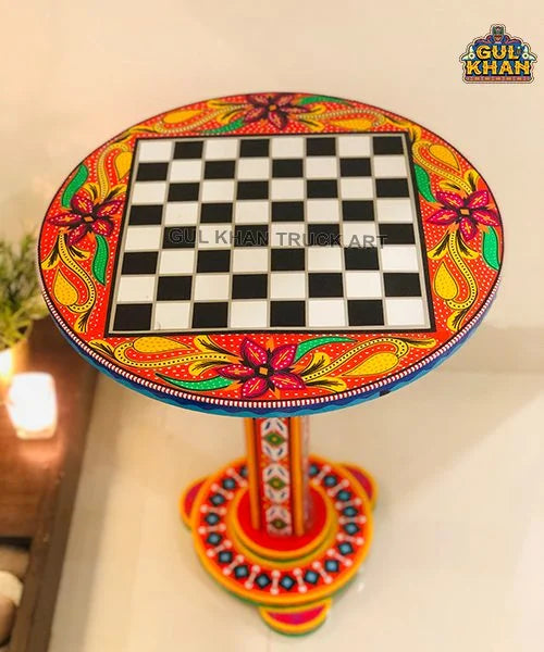 Coffee Table (Chess Pattern) 103 - Gul Khan Truck Art