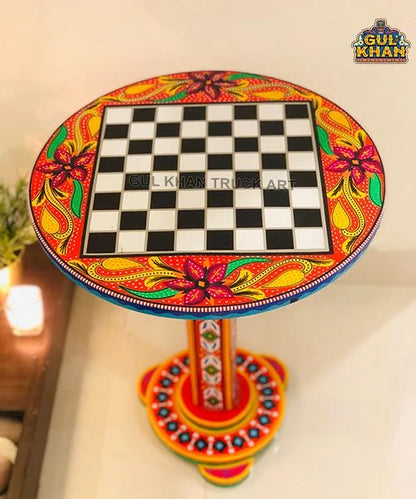 Coffee Table (Chess Pattern) 103 - Gul Khan Truck Art