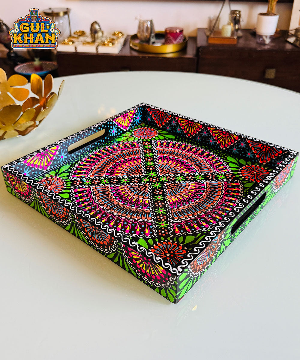 Black Triangular Cone Truck Art Tray (Handpainted)
