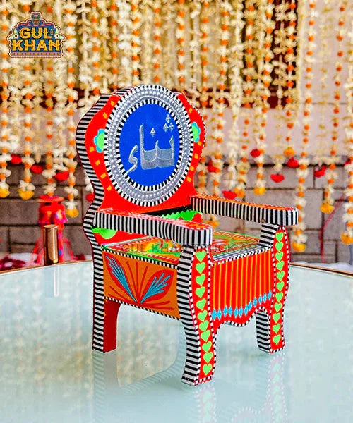 Miniature Kursi Design 02 (Chamakpatti Handmade) - Gul Khan Truck Art