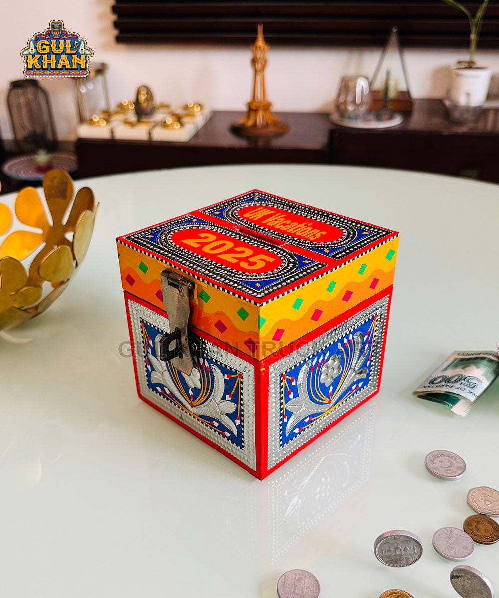 Red & Blue (Customisable) Truck Art Money Box Gullak
