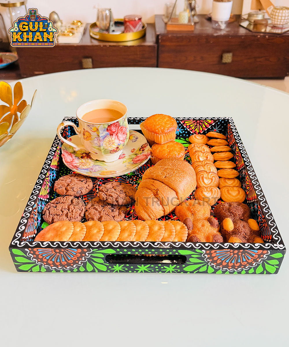 Black Triangular Cone Truck Art Tray (Handpainted)